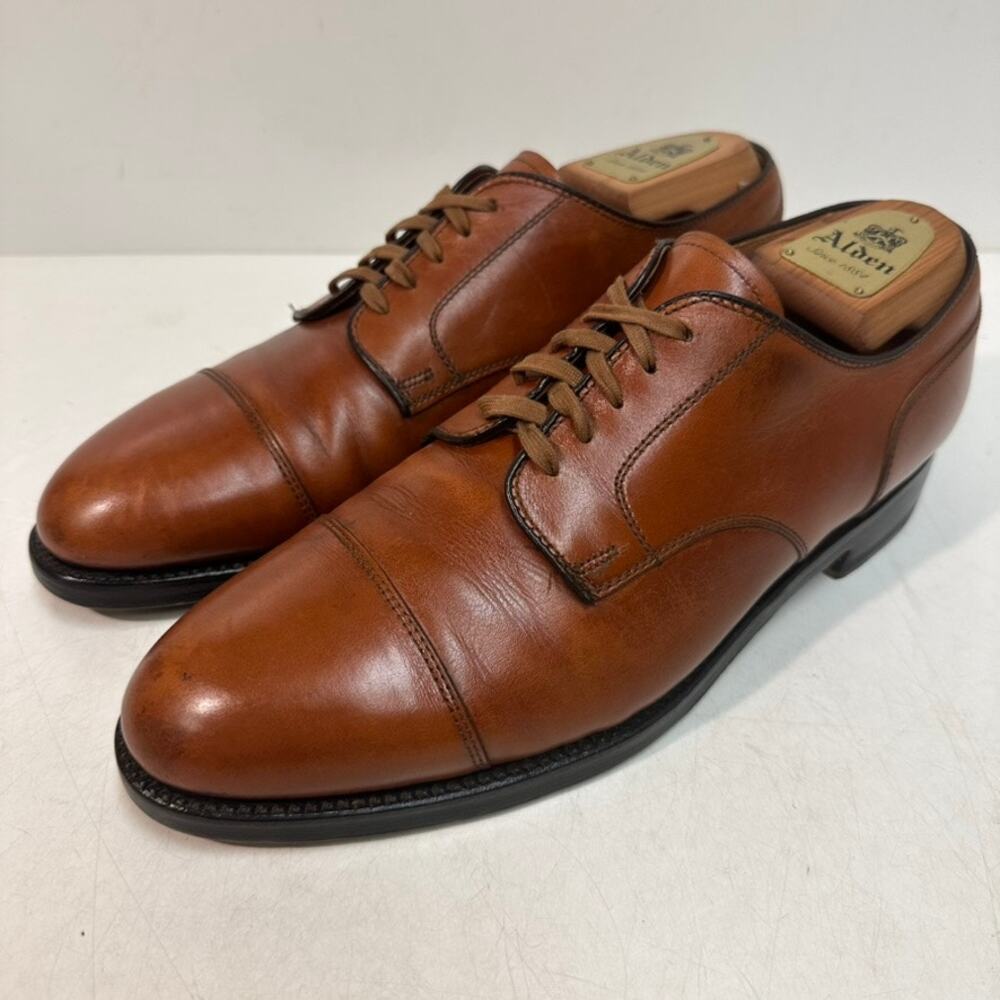NEW HEELS Alden x Brooks Brothers 972 Straight Tip Blucher Brown Calf USA 8.5 D